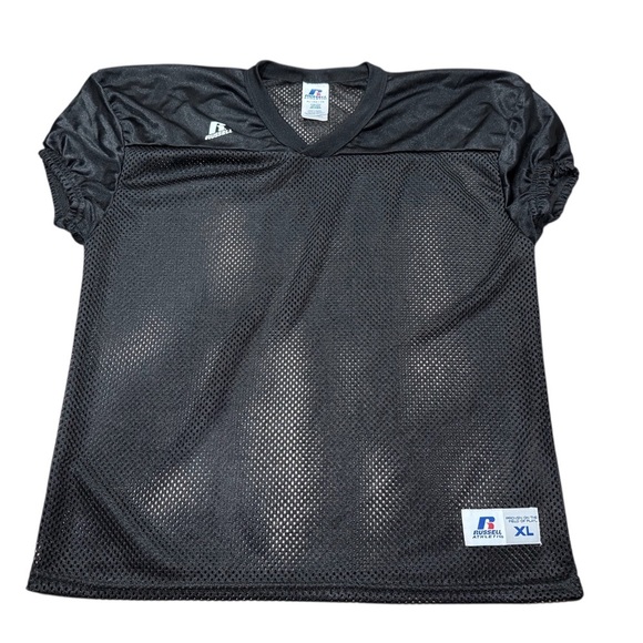 Russell Athletic Football Jersey V Neck Mesh Short Sleeve Top Youth XL Black - Picture 7 of 7